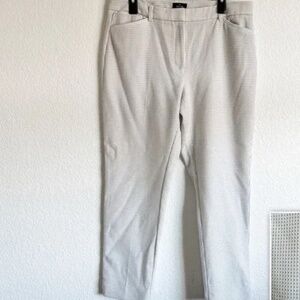 WHBM Size 12 White Black Dot The Slim Ankle Pants